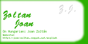 zoltan joan business card